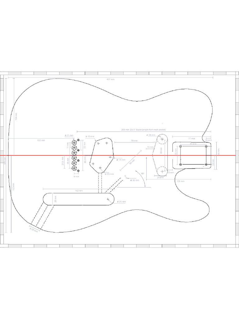 Photoshop Telecaster Template Body Only | PDF