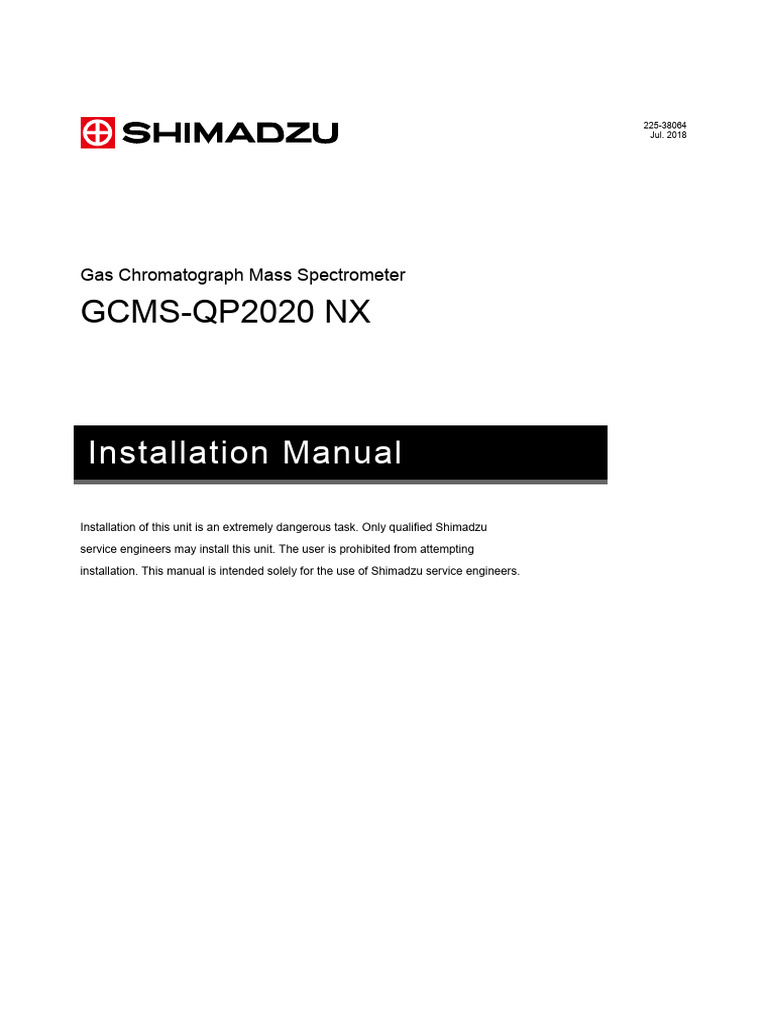 GCMS-QP2020 NX Installation Manual | PDF | Mains Electricity | Power Supply
