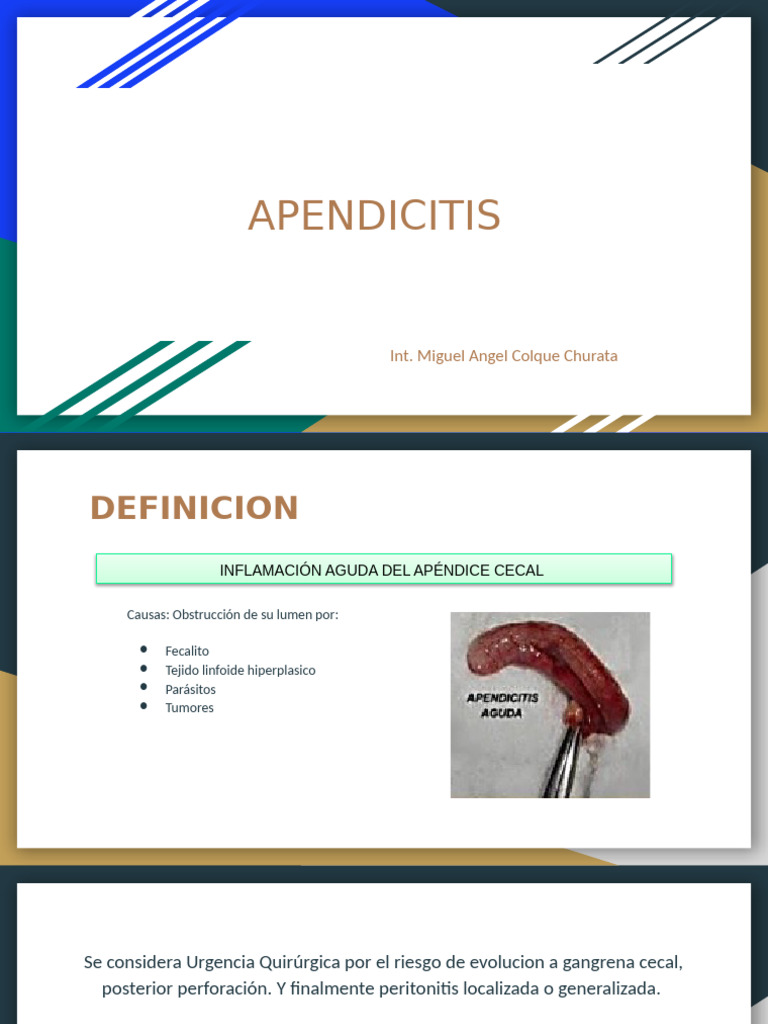 Apendicitis Aguda | PDF | Enfermedades digestivas | Gastroenterología