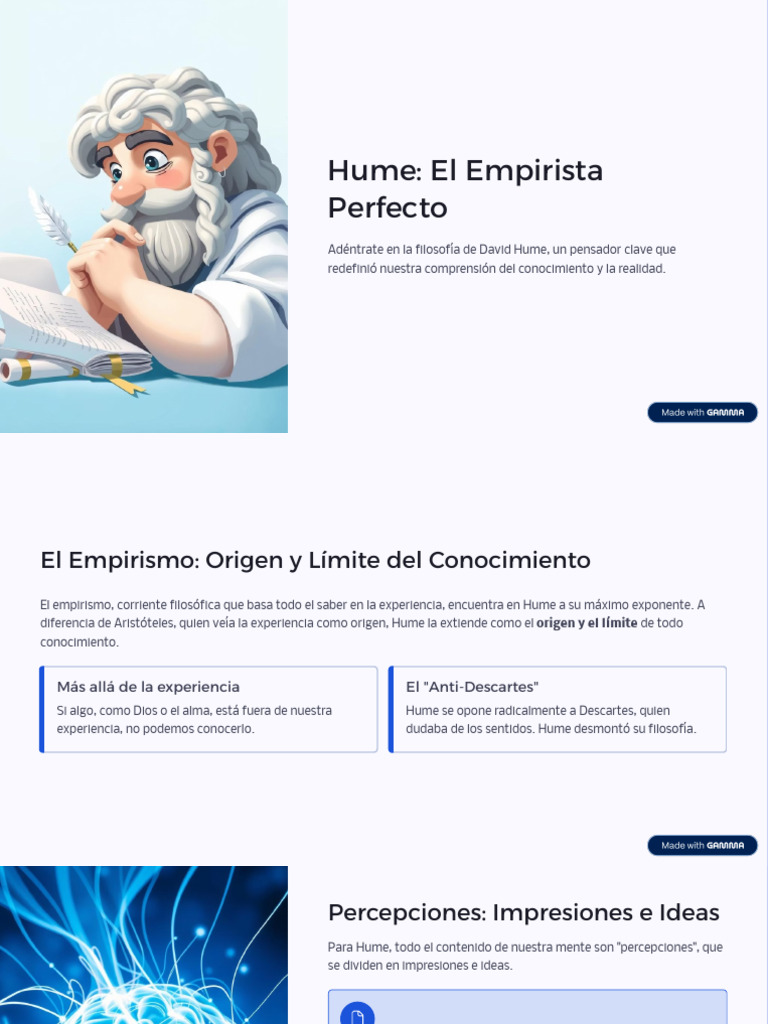 Filosofía de Hume: Empirismo y Causalidad | PDF | David Hume | Empirismo
