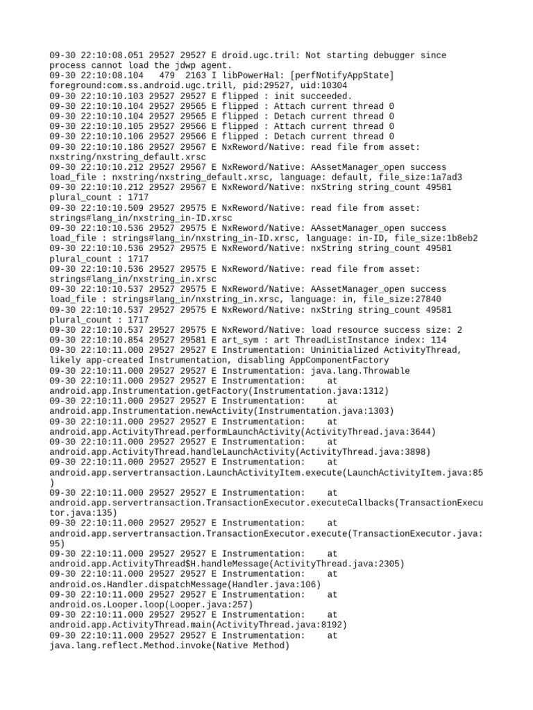 Debugging Errors in Android App Logs | PDF | Software Engineering ...