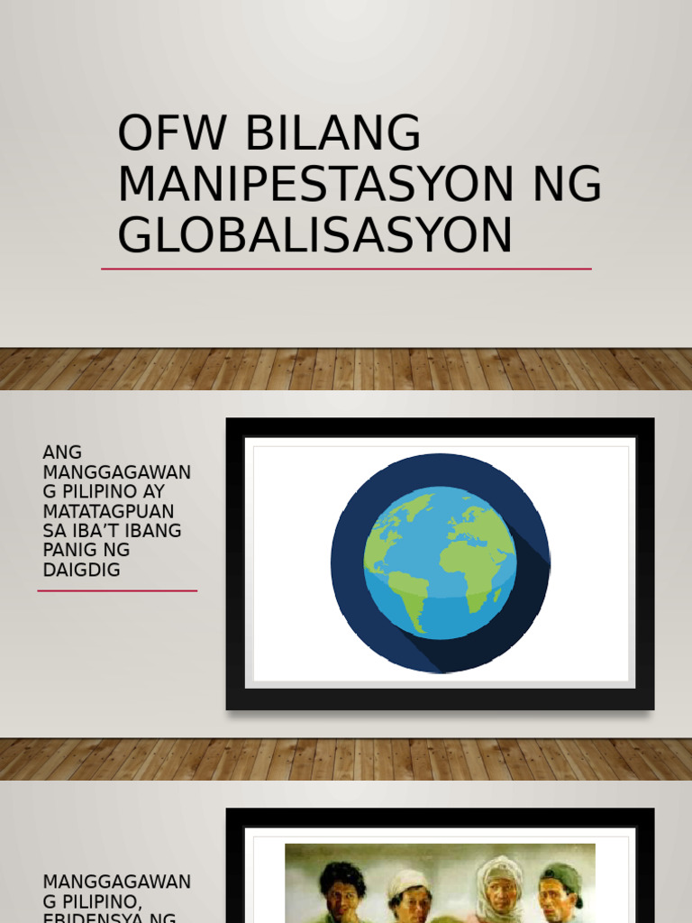 OFW Bilang Manipestasyon NG Globalisasyon | PDF