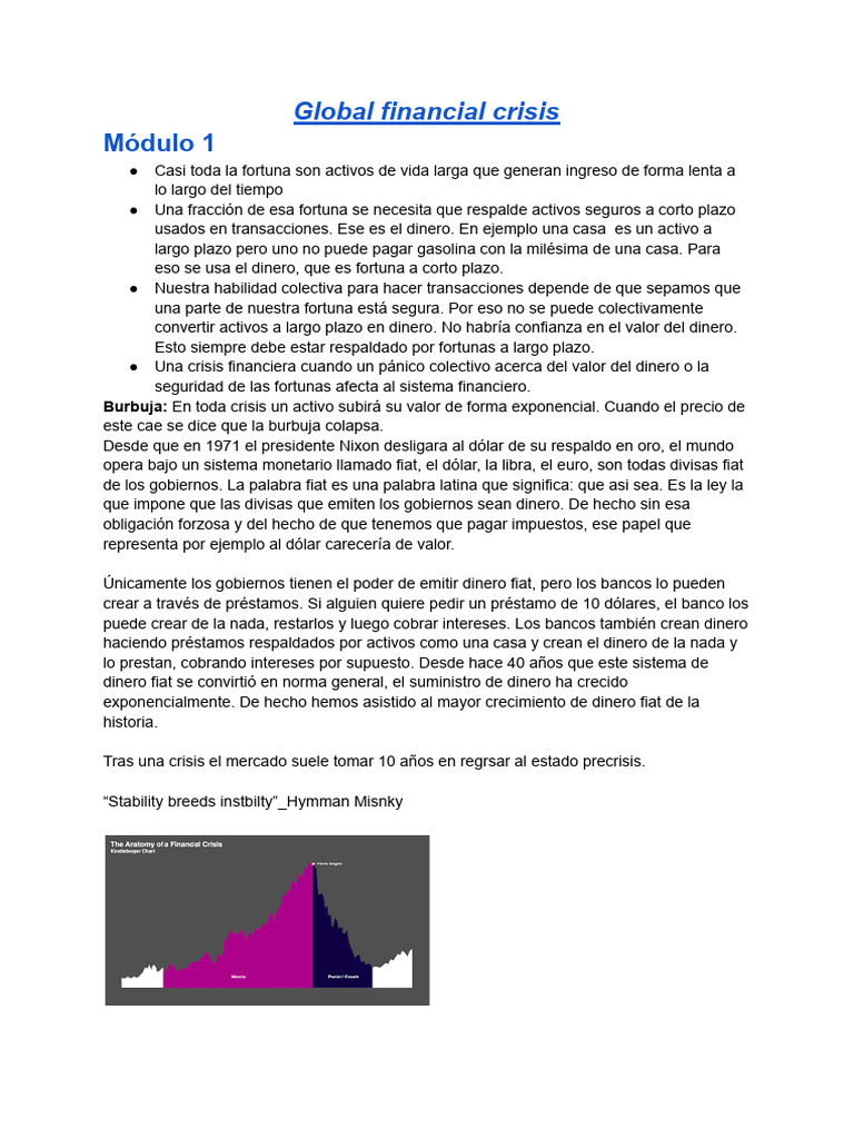 Causas y Efectos de la Crisis Financiera | PDF | La justicia ...