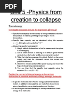 Unit 5 - Physics From Creation To Collapse: Thermal Energy