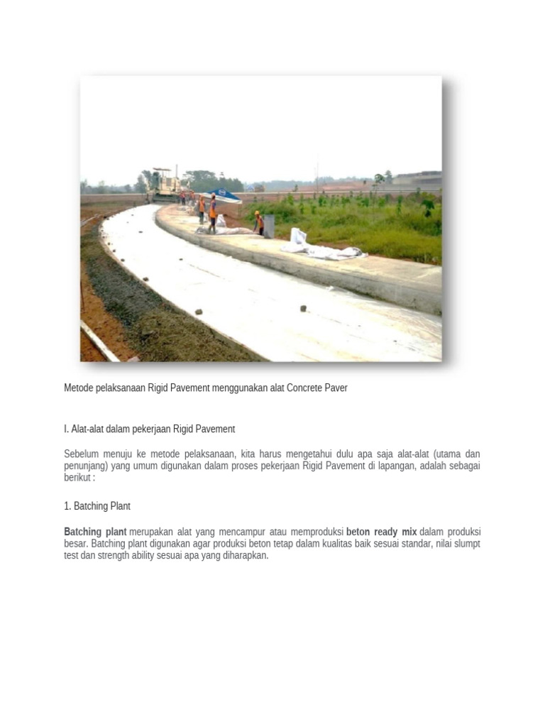Alat untuk Pekerjaan Rigid Pavement | PDF