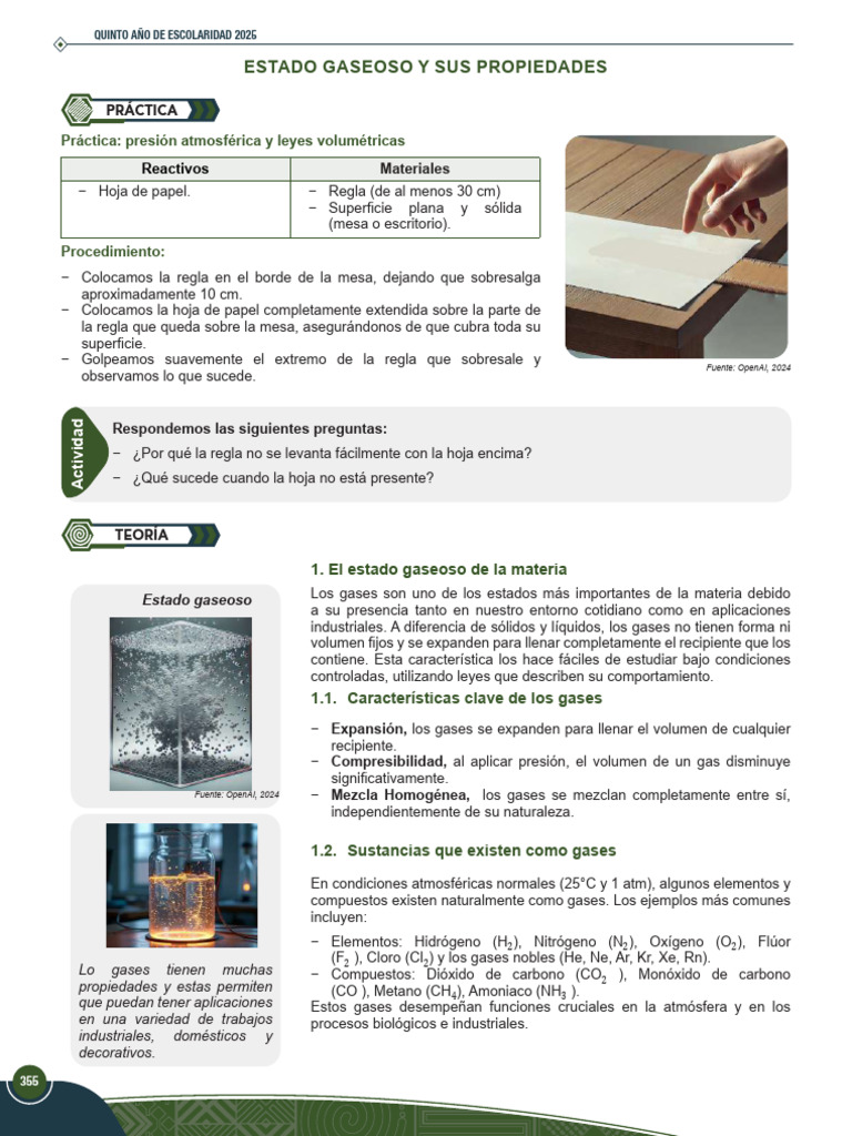 Propiedades y Comportamiento de Gases | PDF | Gases | Presión