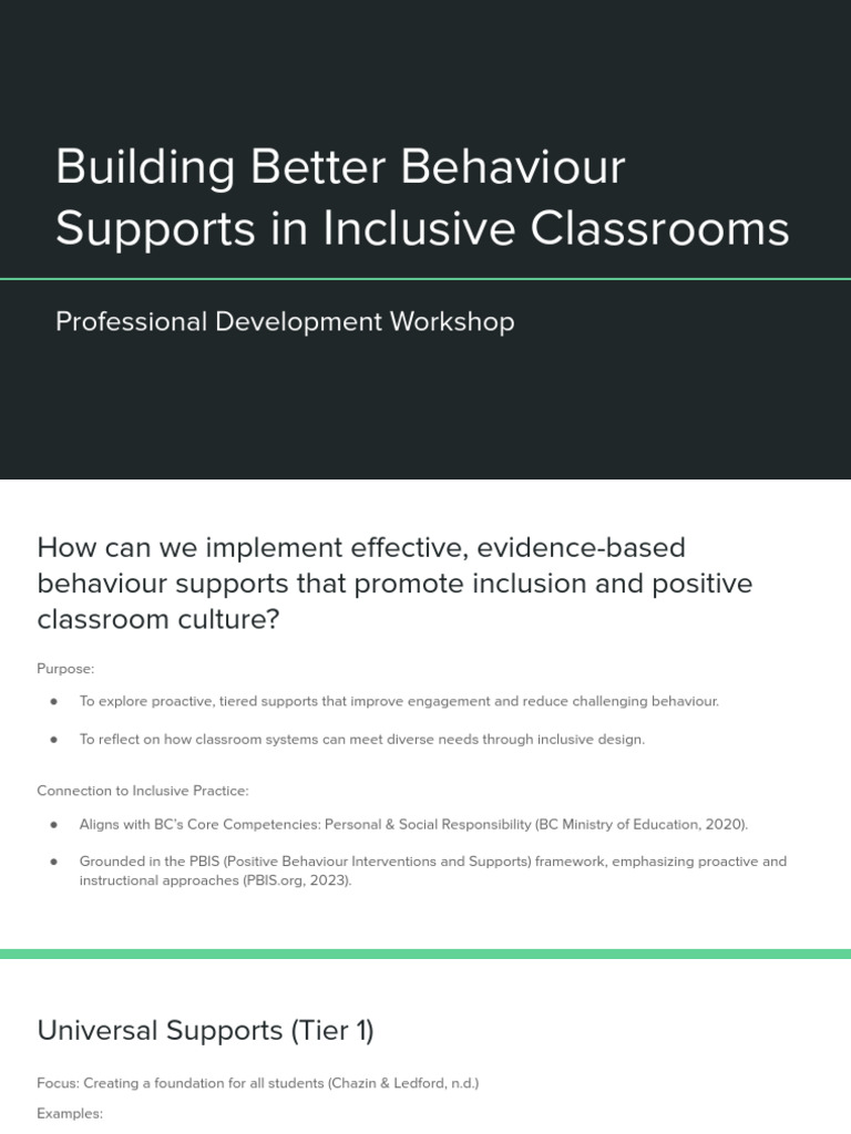 Effective Behavior Supports in Classrooms | PDF | Social Psychology ...