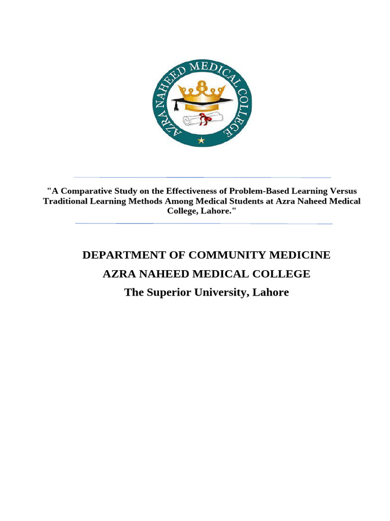 A Comparative Study On The Effectiveness of Problem-Based Learning ...