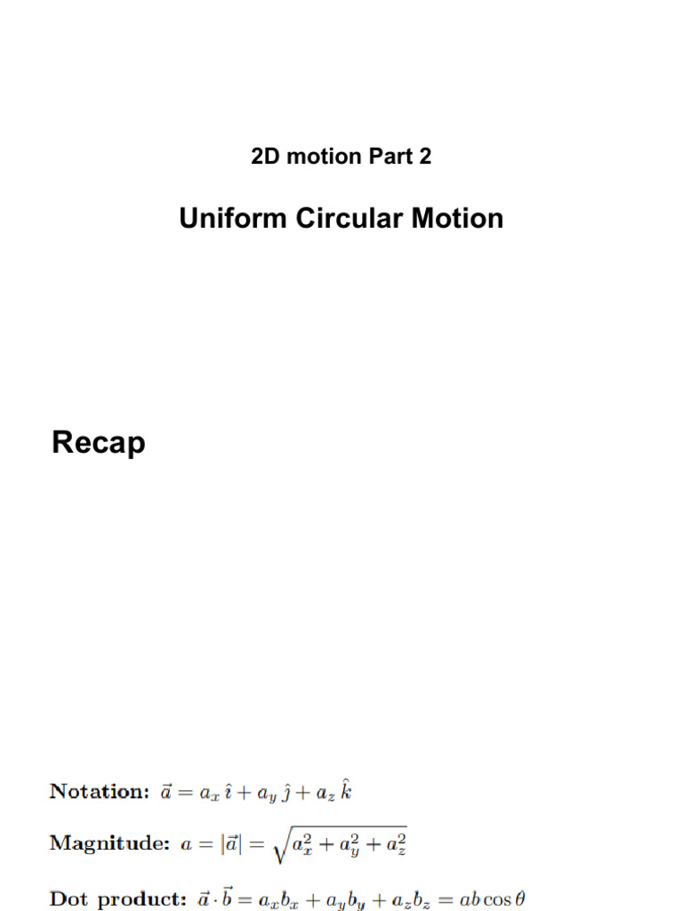 Chapter-3 Motion in A Plane | PDF | Acceleration | Velocity