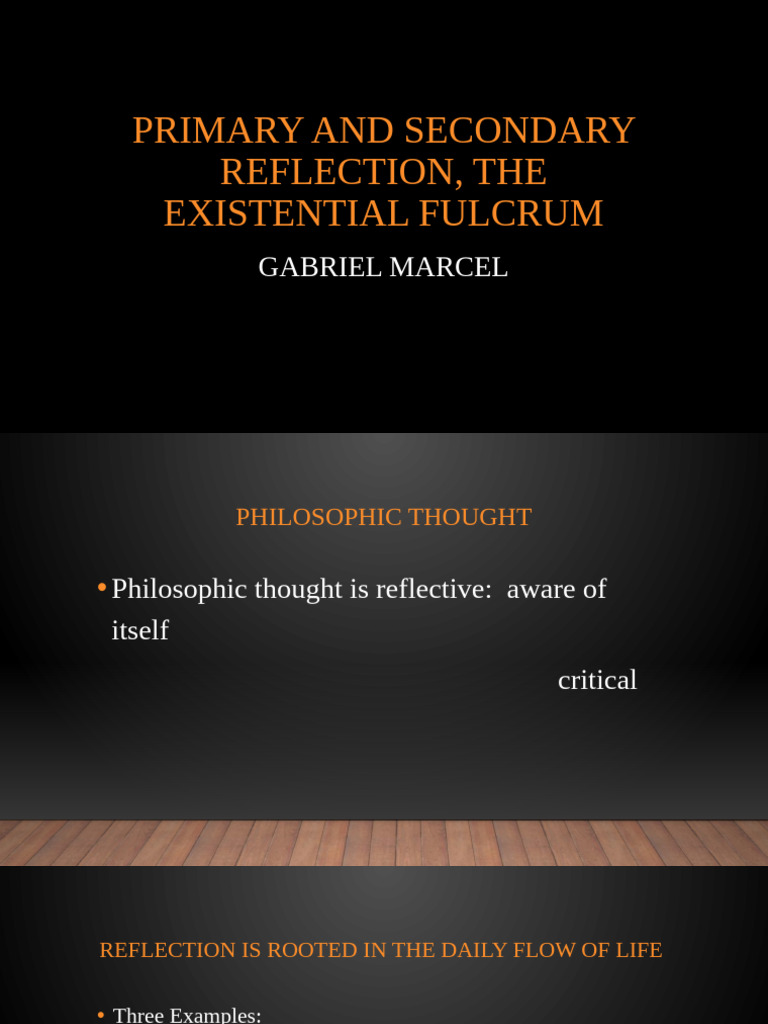 Primary and Secondary Reflection LJ The Existential Fulcrum | PDF ...