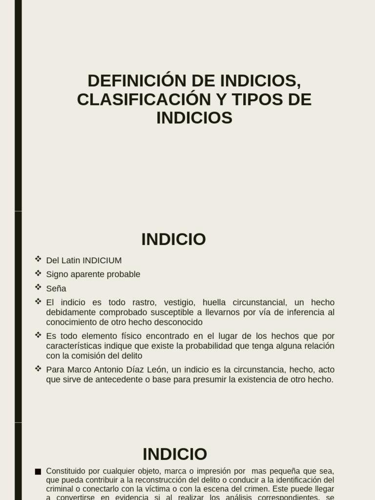 Tipos y Clasificación de Indicios Criminales | PDF | Microscopio ...