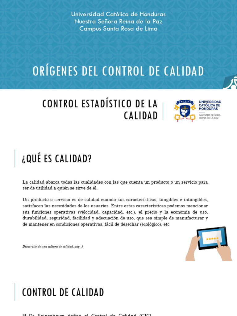 Orígenes - Control Estadístico de La Calidad | PDF | Calidad (comercial ...