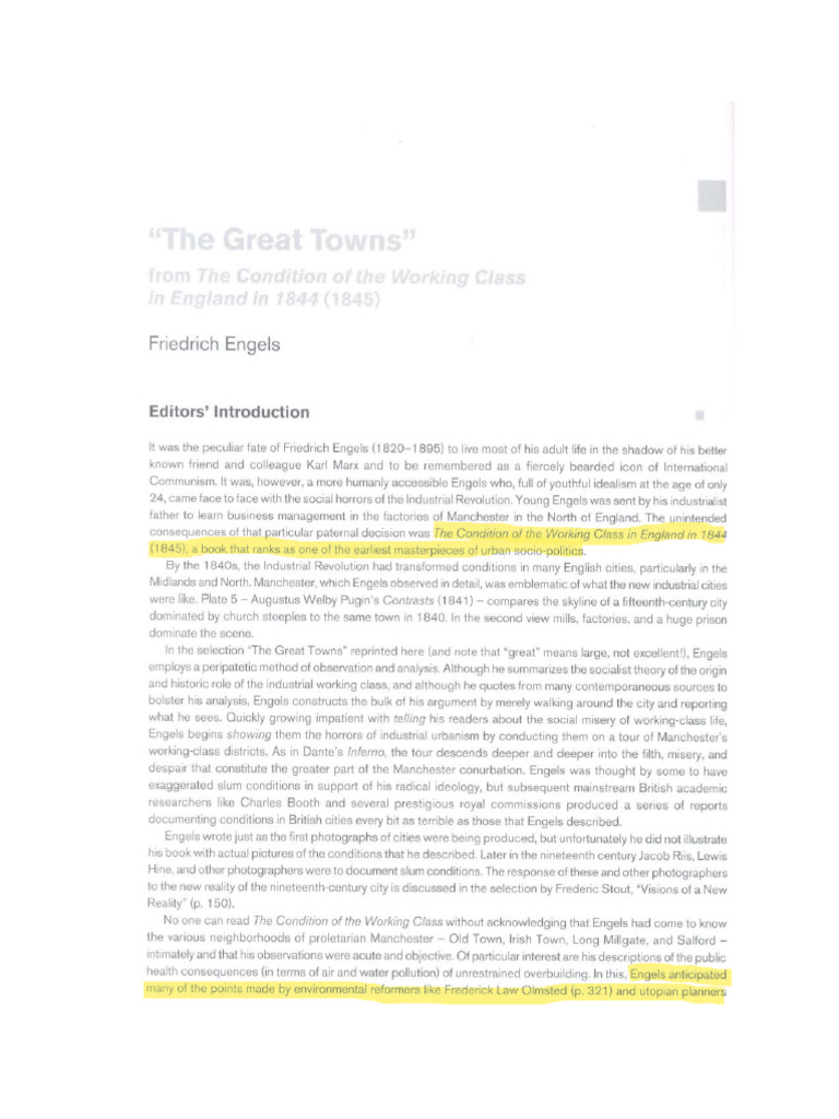 3.''the Great Towns'' - Engels | PDF