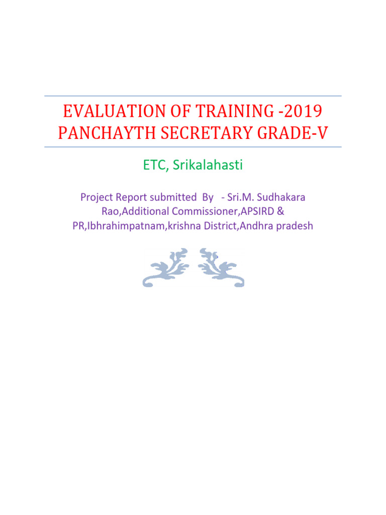 Evaluation of Training Report 2019 | PDF