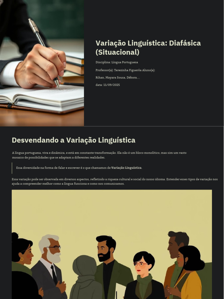 Variacao Linguistica Diafasica Situacional PDF | PDF | Linguística ...
