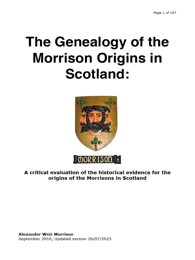 Morrison Origins in Scotland Explained | PDF | Scottish People | Scotland