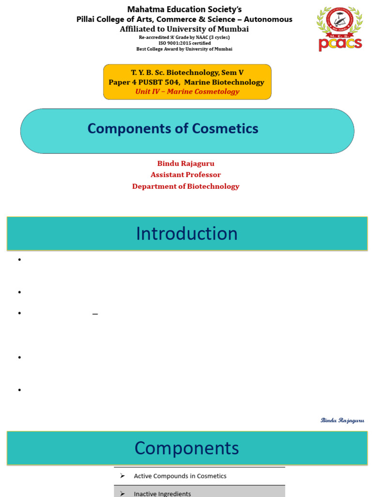 Marine Cosmetology: Cosmetic Ingredients Explained | PDF | Surfactant ...