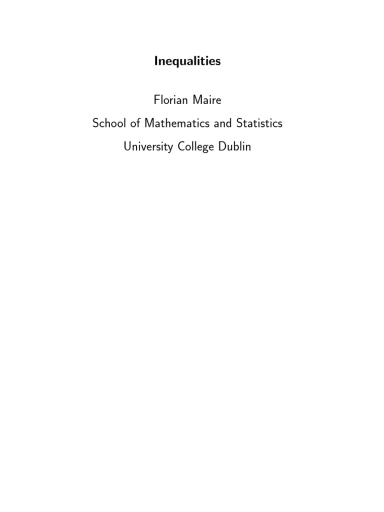 Inequalities and Proofs in Mathematics | PDF | Inequality (Mathematics ...