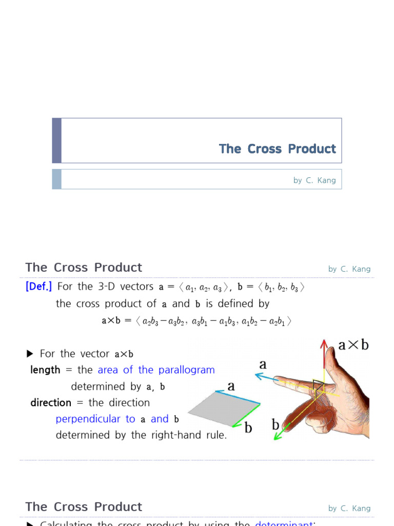 Understanding the Cross Product in 3D | PDF | Euclidean Vector ...