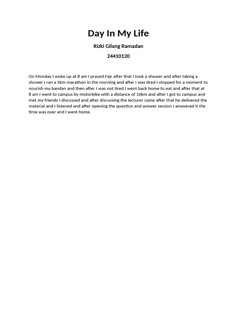 My Daily Routine: A Monday Overview | PDF