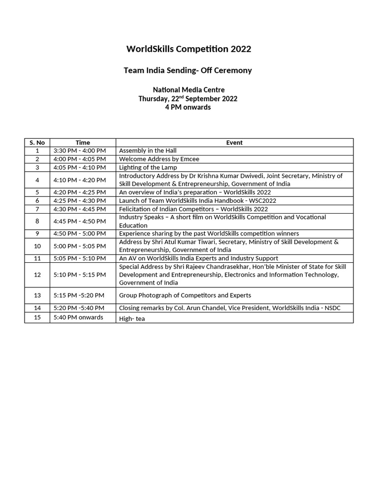 Send-Off Ceremony Agenda 22092022-3 | PDF