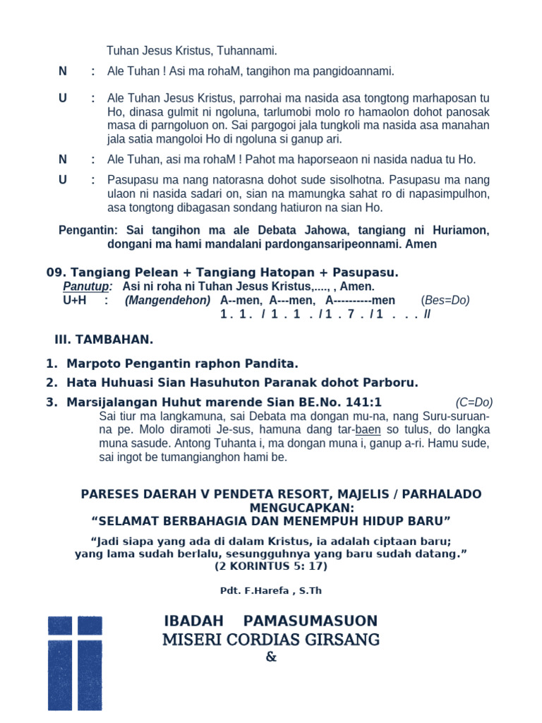 Pamasumasuon Miseri Dohot Usy | PDF