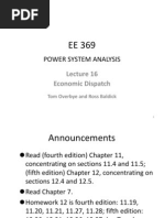 Power System Analysis: Economic Dispatch