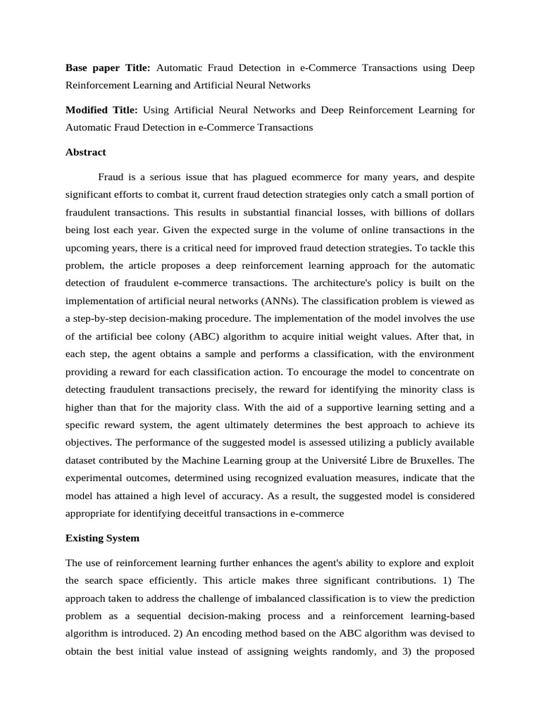 Automatic Fraud Detection in E-Commerce | PDF | Machine Learning ...