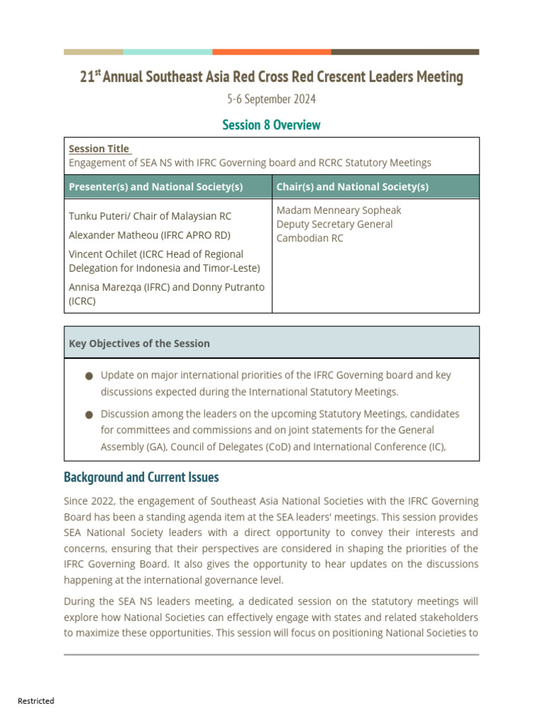 S8 - RCRC Statutory Meetings v.4 | PDF | International Federation Of ...