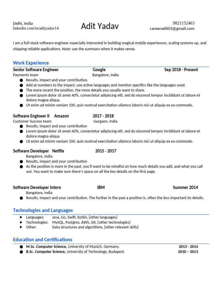 ATS Friendly Resume Template 2 2025 23 02 08 28 15 | PDF | Computer ...