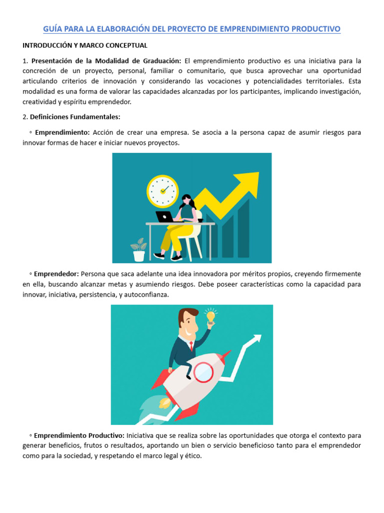 Sesiones para Desarrollar El Proyecto de Emprendimiento Productivo ...