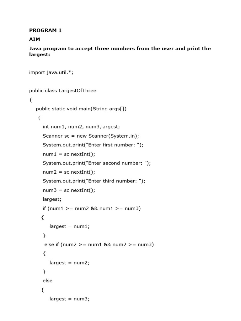 Java Programs for Number Operations | PDF | Geometric Shapes | Computer ...