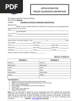 Police Clearance Certificate Format | PDF | Passport | Document