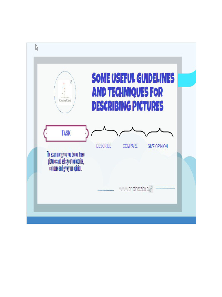 Image Description - Explanation and Examples | PDF