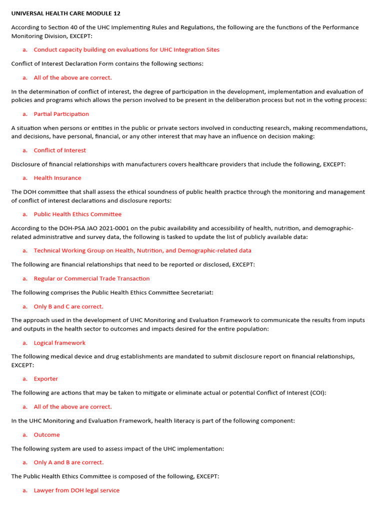 Module 12 Uhc 2024 Compress | PDF | Conflict Of Interest | Evaluation