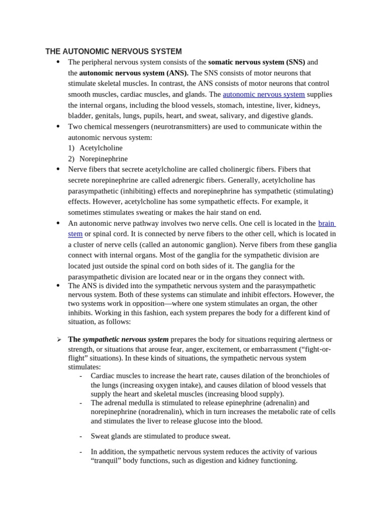 Understanding the Autonomic Nervous System | PDF | Autonomic Nervous ...