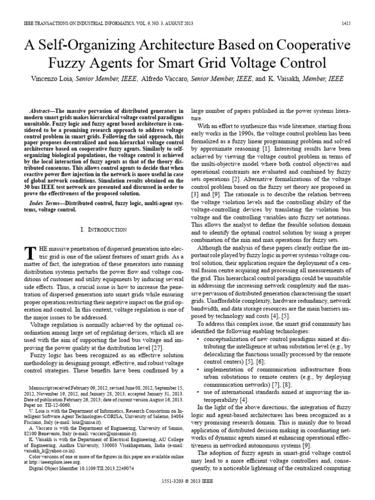 3 A Self-Organizing Architecture Based On Cooperative Fuzzy Agents For ...