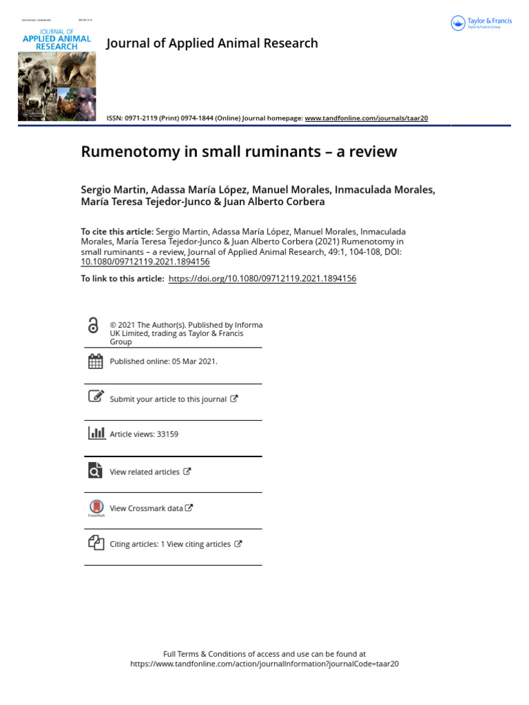 Rumenotomy Techniques in Small Ruminants | PDF | Ruminant | Surgical Suture