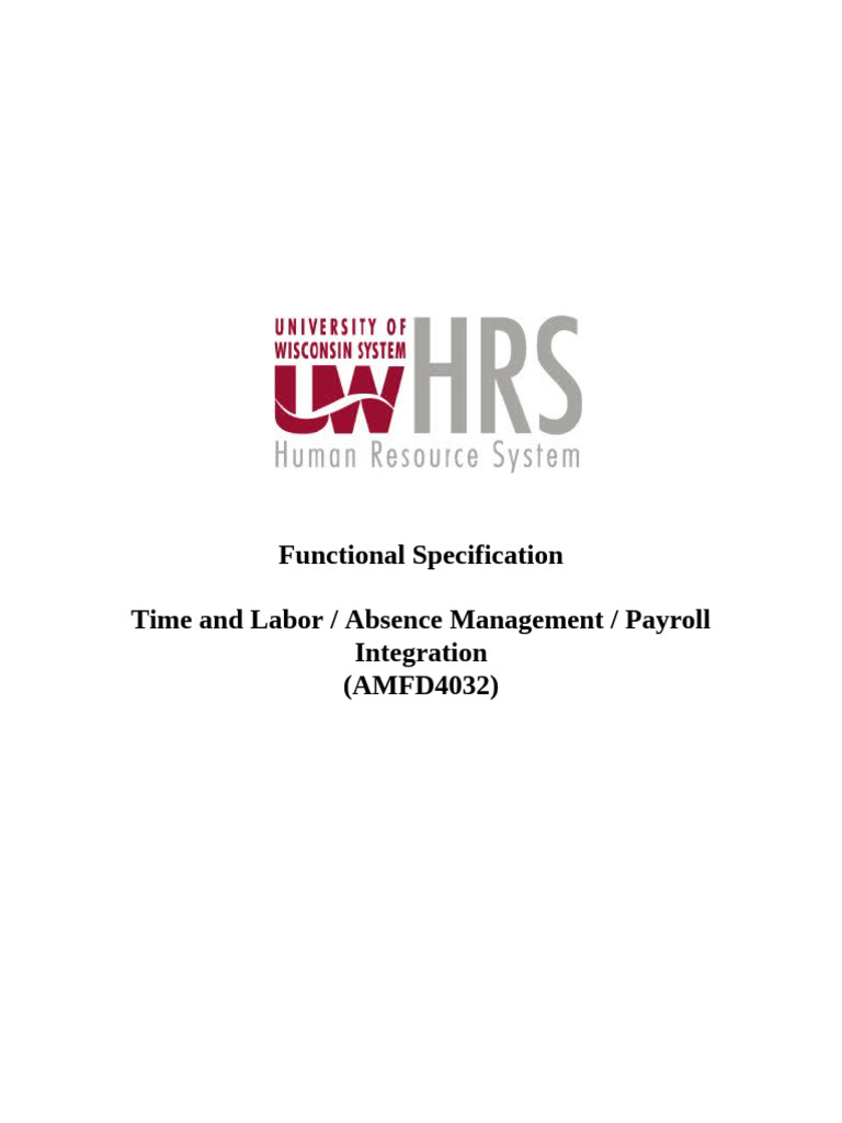 Time & Labor Absence Management Integration | PDF | Payroll | Computing