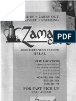 Zamaan Cafe Menu