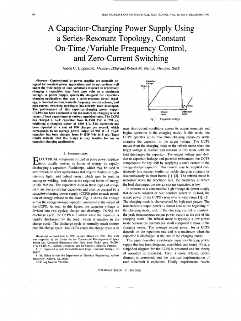 Capacitor-Charging Power Supply Design | PDF | Capacitor | Power Inverter