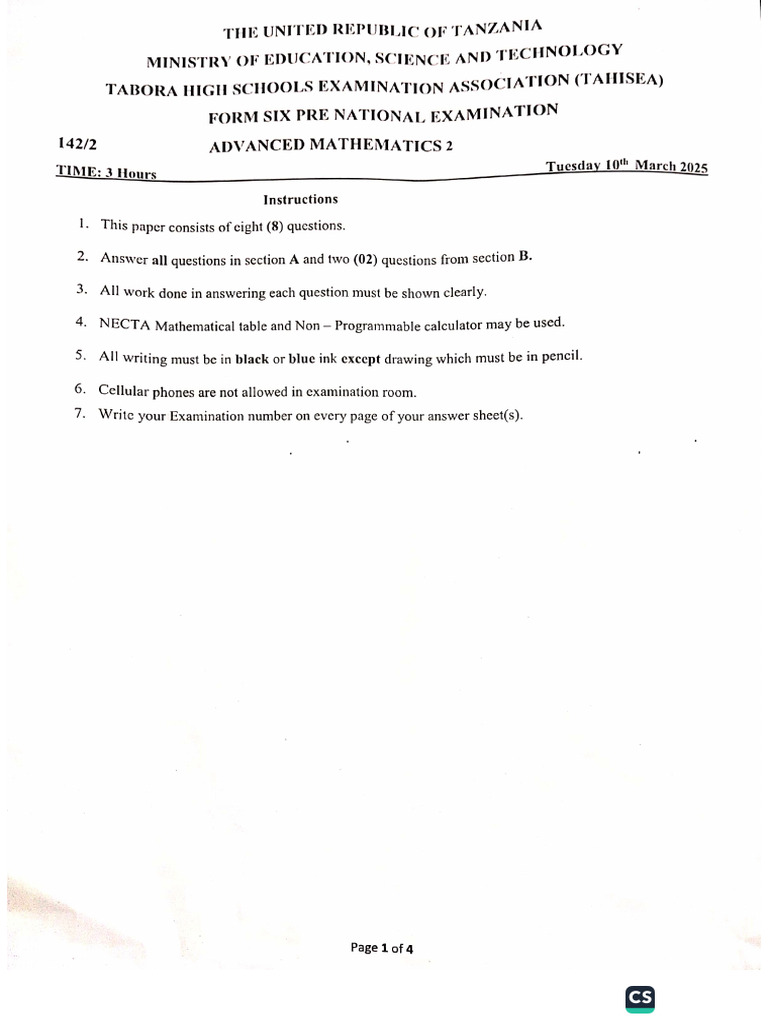 Advanced Math 2 | PDF
