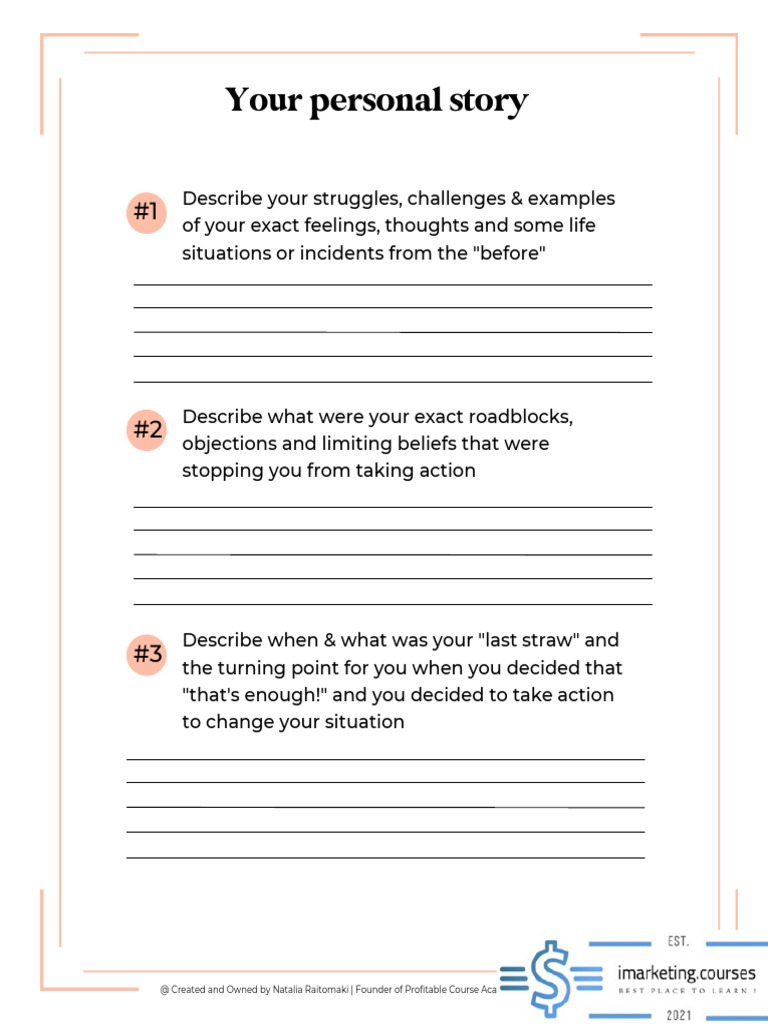 02-Personal Story Worksheet | PDF