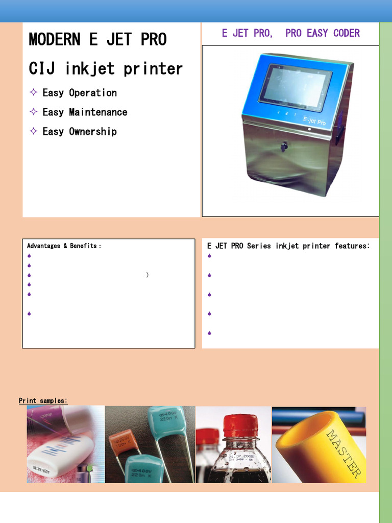 Modern E Jet Pro CIJ Inkjet Printer | PDF | Printer (Computing) | Computing