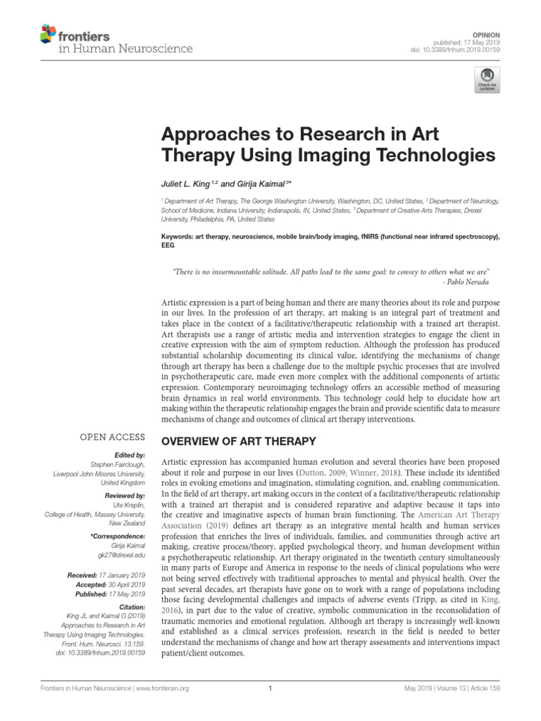Approaches To Research in Art Therapy Using Imagin | PDF ...