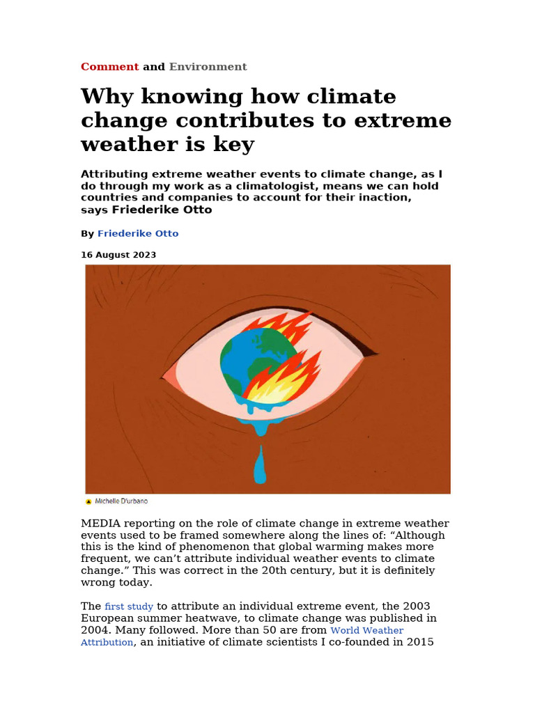 Climate Change and Extreme Weather Impact | PDF | Climate Change ...
