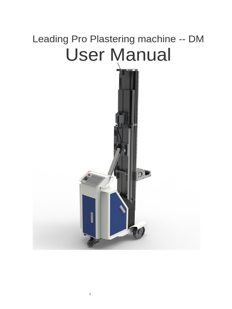 DM Plastering Machine User Manual | PDF | Button (Computing ...