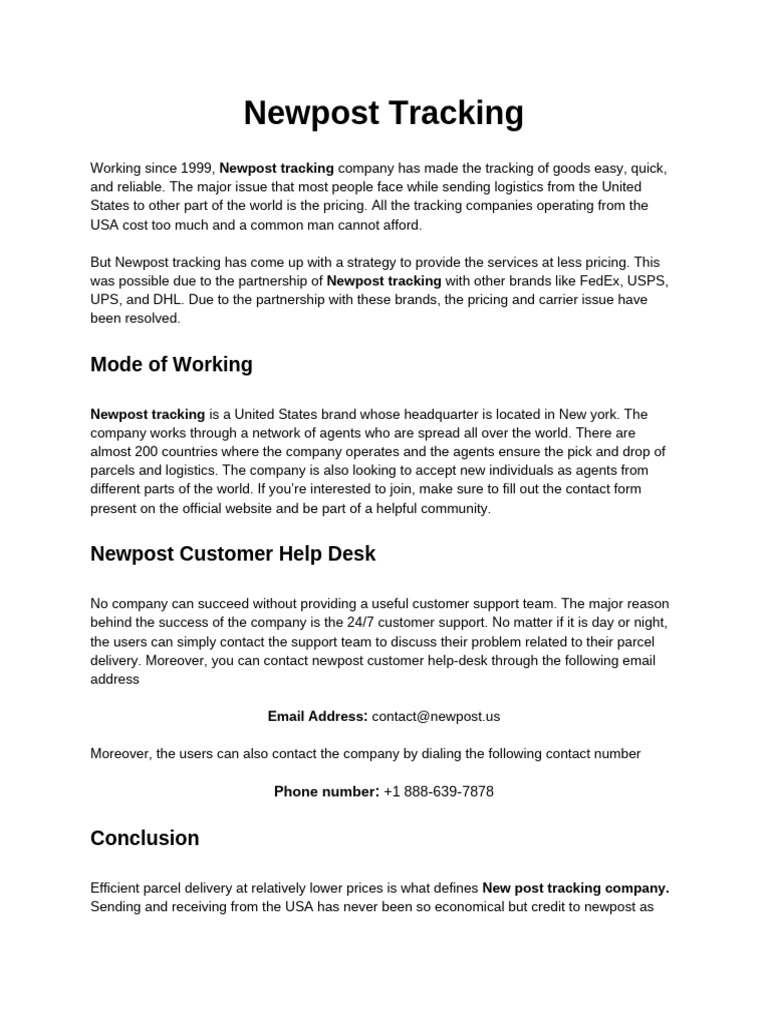 NewPost Tracking | PDF