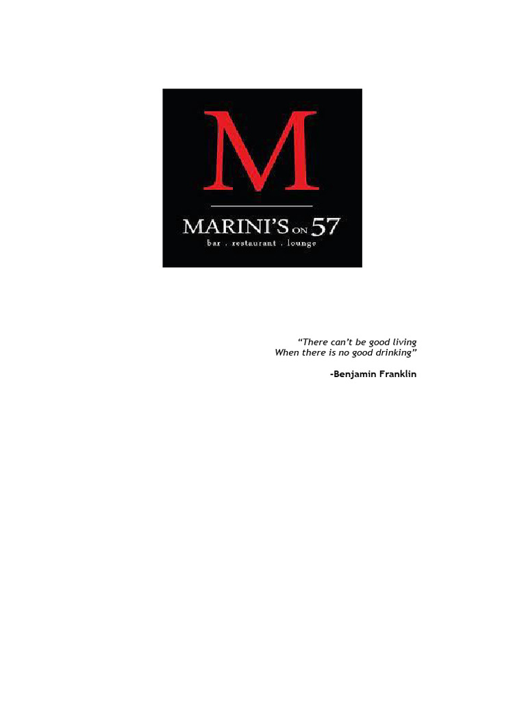 Marini's on 57 Menu Price List | PDF | Champagne | Alcoholic Drinks