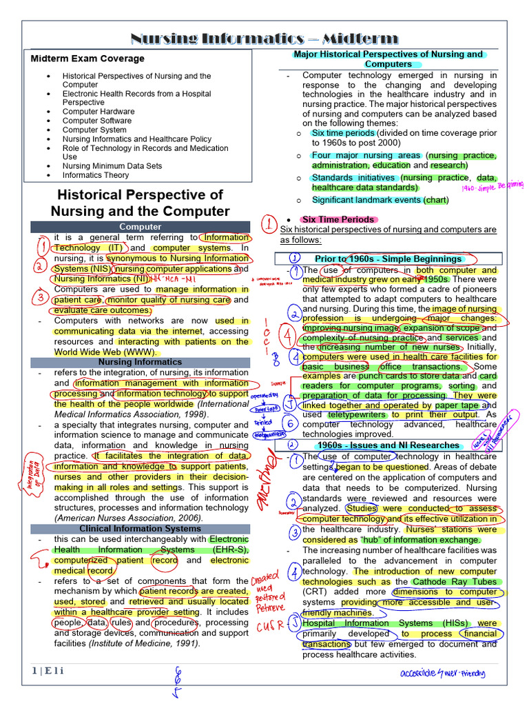 Nursing Informatics: A Historical Overview | PDF | Health Informatics ...